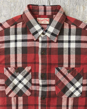 Sugar Cane & Co Twill Plaid Flannel Work Shirt Red SC29364