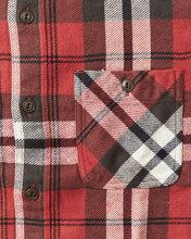 Sugar Cane & Co Twill Plaid Flannel Work Shirt Red SC29364