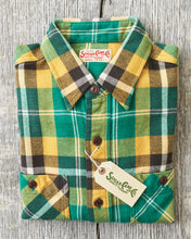 Sugar Cane & Co Twill Plaid Flannel Work Shirt Green SC29364