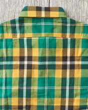 Sugar Cane & Co Twill Plaid Flannel Work Shirt Green SC29364