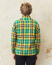 Sugar Cane & Co Twill Plaid Flannel Work Shirt Green SC29364