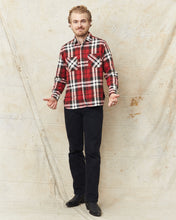 Sugar Cane & Co Twill Plaid Flannel Work Shirt Red SC29364