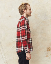 Sugar Cane & Co Twill Plaid Flannel Work Shirt Red SC29364