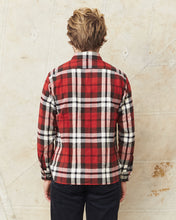 Sugar Cane & Co Twill Plaid Flannel Work Shirt Red SC29364