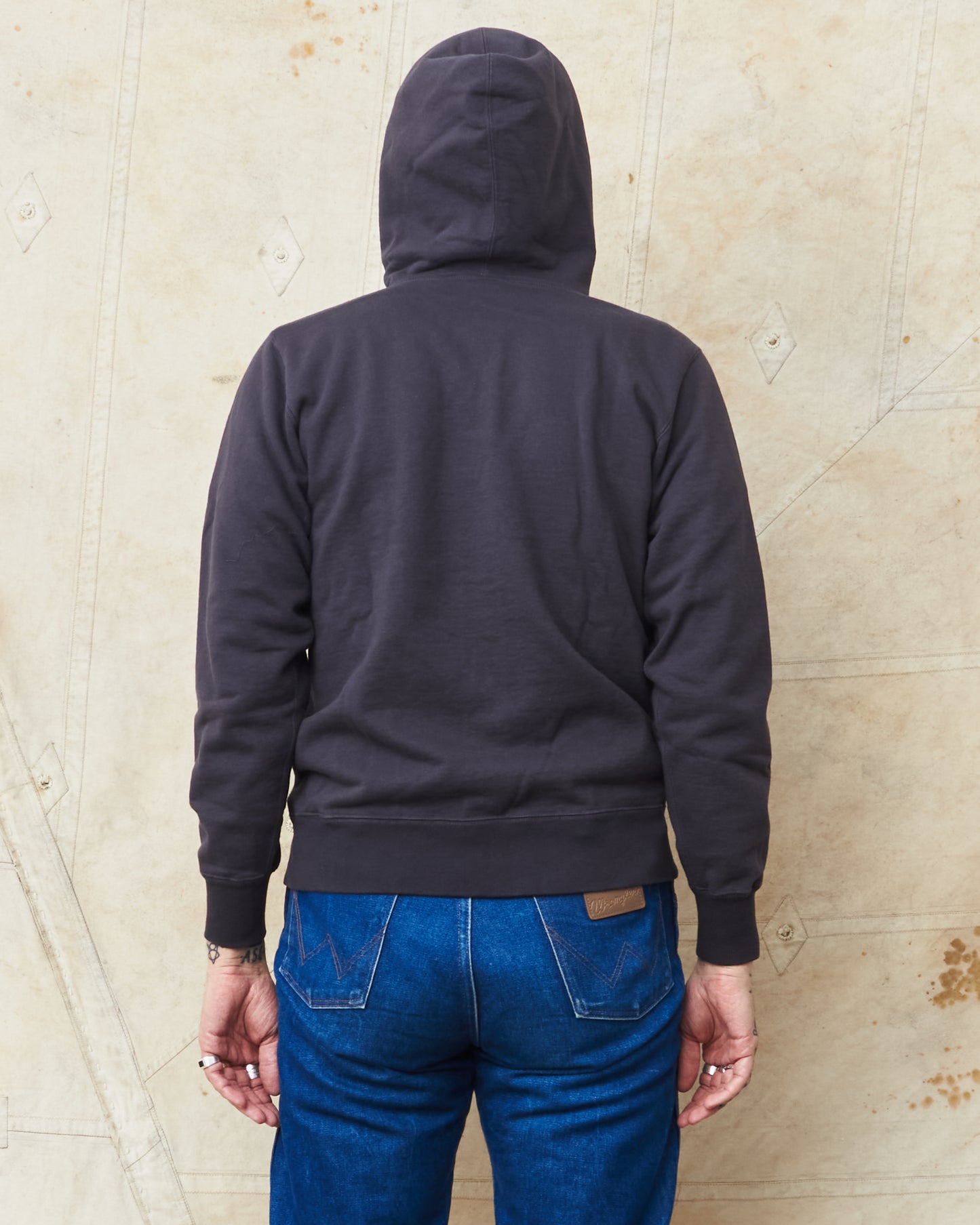 Buzz Rickson's Loopwheel Full Zip Hoodie 4-Needle Black BR65623