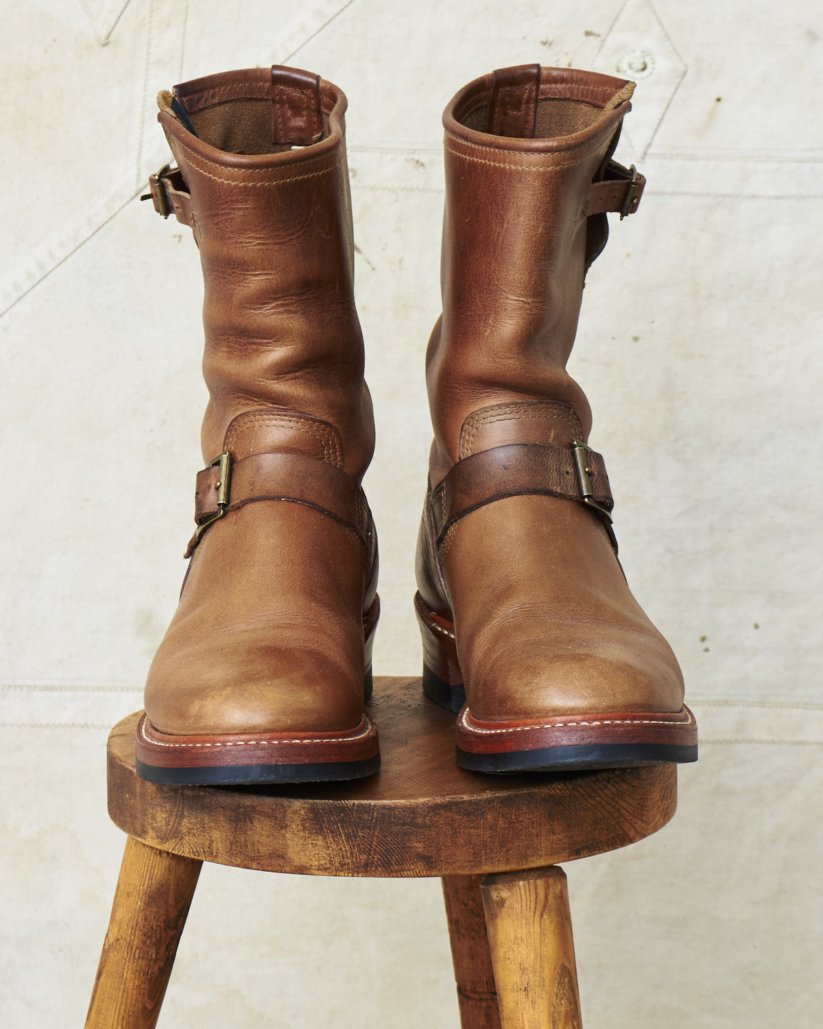 Second Hand John Lofgren Engineer Boots Natural Size US 7 1/2