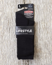 Darn Tough 1657 Black Merino Wool Lifestyle Crew Lightweight Socks