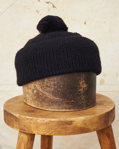 Heimat Wool U Boat Bobble Hat Schwarz (Black)