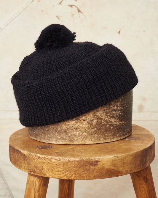 Heimat Wool U Boat Bobble Hat Schwarz (Black)