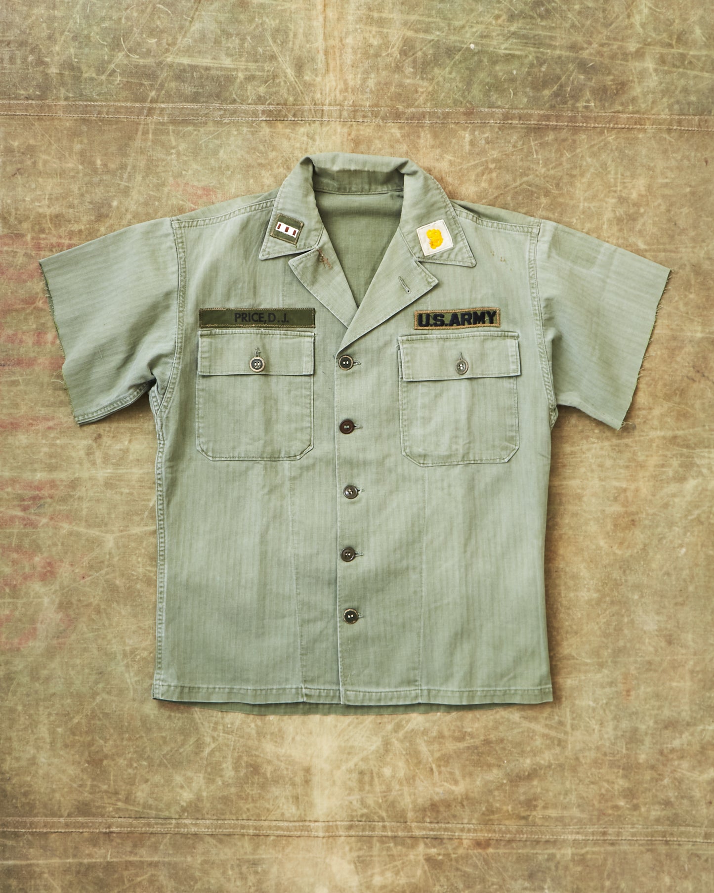 Vintage M-47 Korean War Cotton HBT Twill US Army Shirt