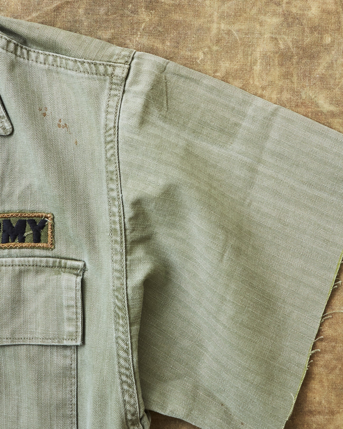 Vintage M-47 Korean War Cotton HBT Twill US Army Shirt