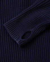 Second Hand Andersen-Andersen Navy Crewneck Sweater 100% Merino Wool Size M