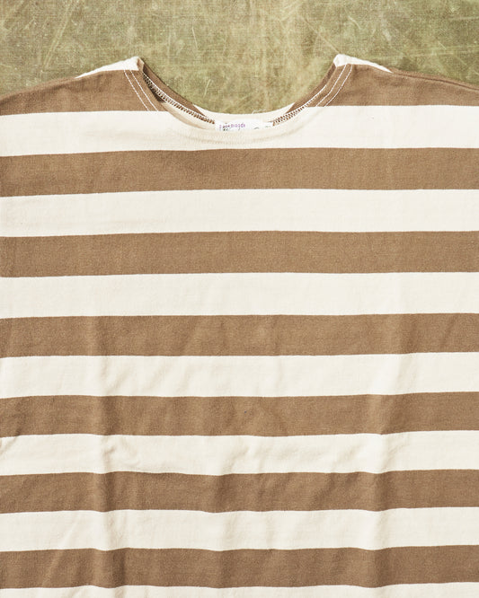 Second Hand Warehouse & Co. Short Sleeve Stripe T-shirt  Khaki / Off White Size 38