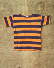 Second Hand Warehouse & Co. Short Sleeve Stripe Pocket T-shirt Egg Plant / Orange Size 36