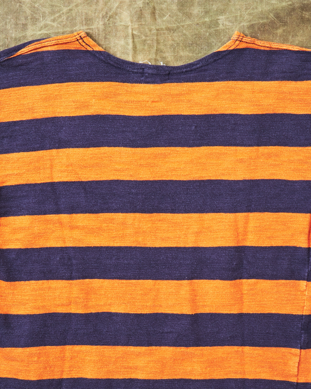 Second Hand Warehouse & Co. Short Sleeve Stripe Pocket T-shirt Egg Plant / Orange Size 36