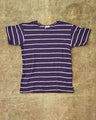 Second Hand Warehouse & Co. Lot 4087 Short Sleeved Stripe T-shirt Egg Plant / Off White Size 38