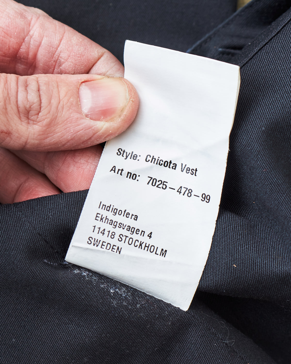 Second Hand Indigofera Chicota Vest Indigo Twill Size M