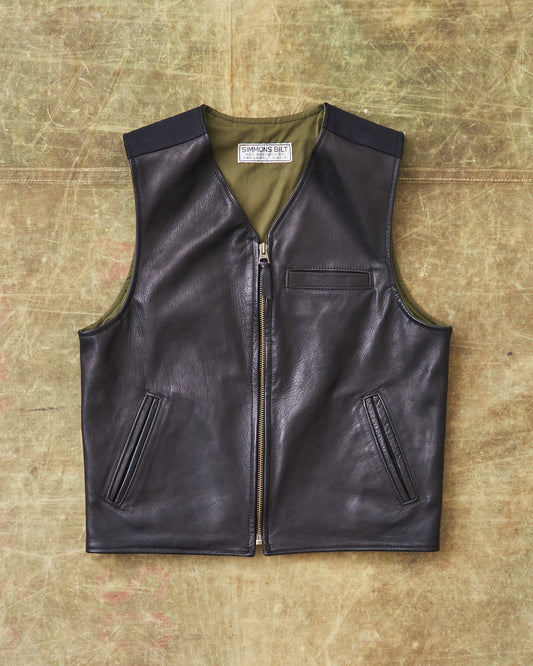 Second Hand Simmons Bilt Horsehide Black Vest 42