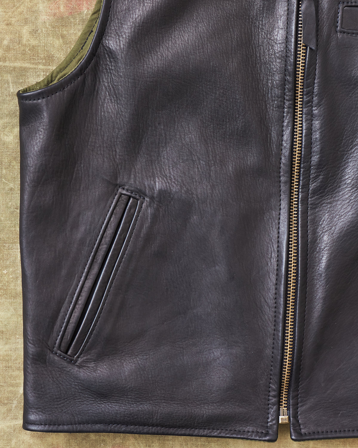 Second Hand Simmons Bilt Horsehide Black Vest 42