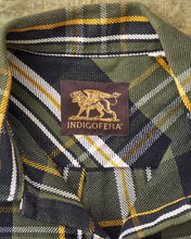 Second Hand Indigofera Webster Flannel Shirt Twill Check Green/Black/White/Yellow Size L