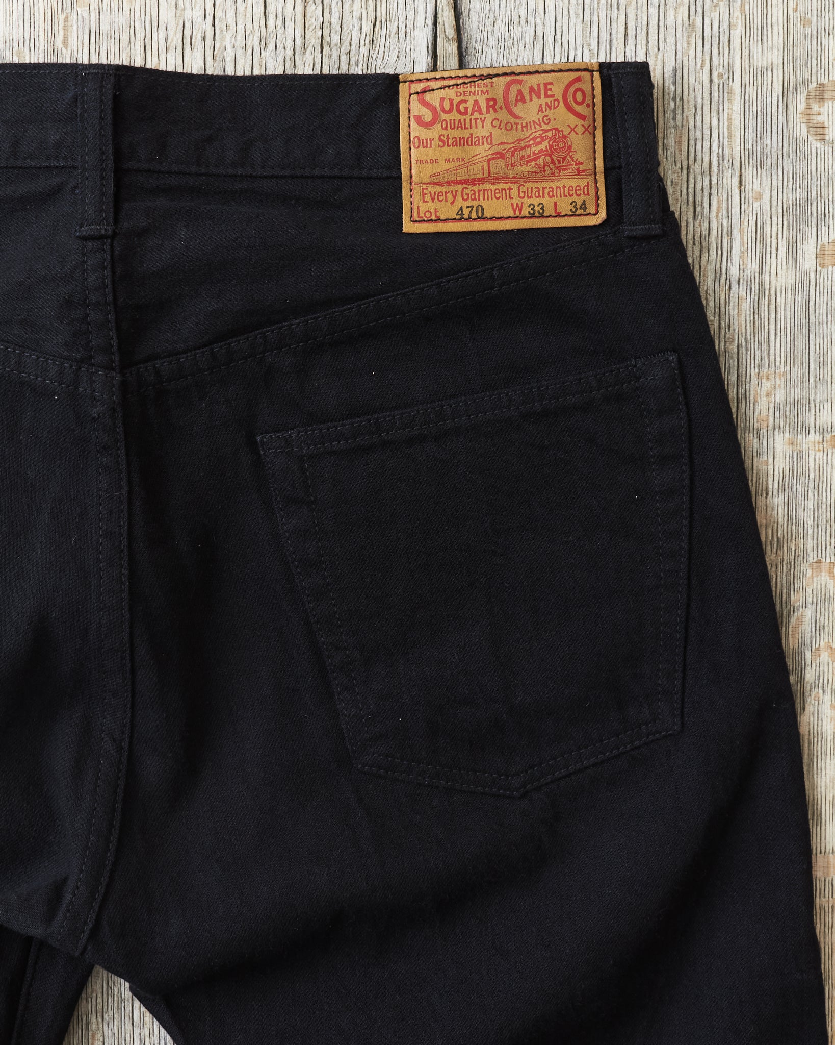Sugar Cane & Co. Lot 470 Type 3 Slim Fit One Wash Black Jeans