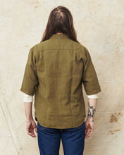 Indigofera Delray Shirt Linen Canvas Military Olive