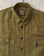 Indigofera Delray Shirt Linen Canvas Military Olive