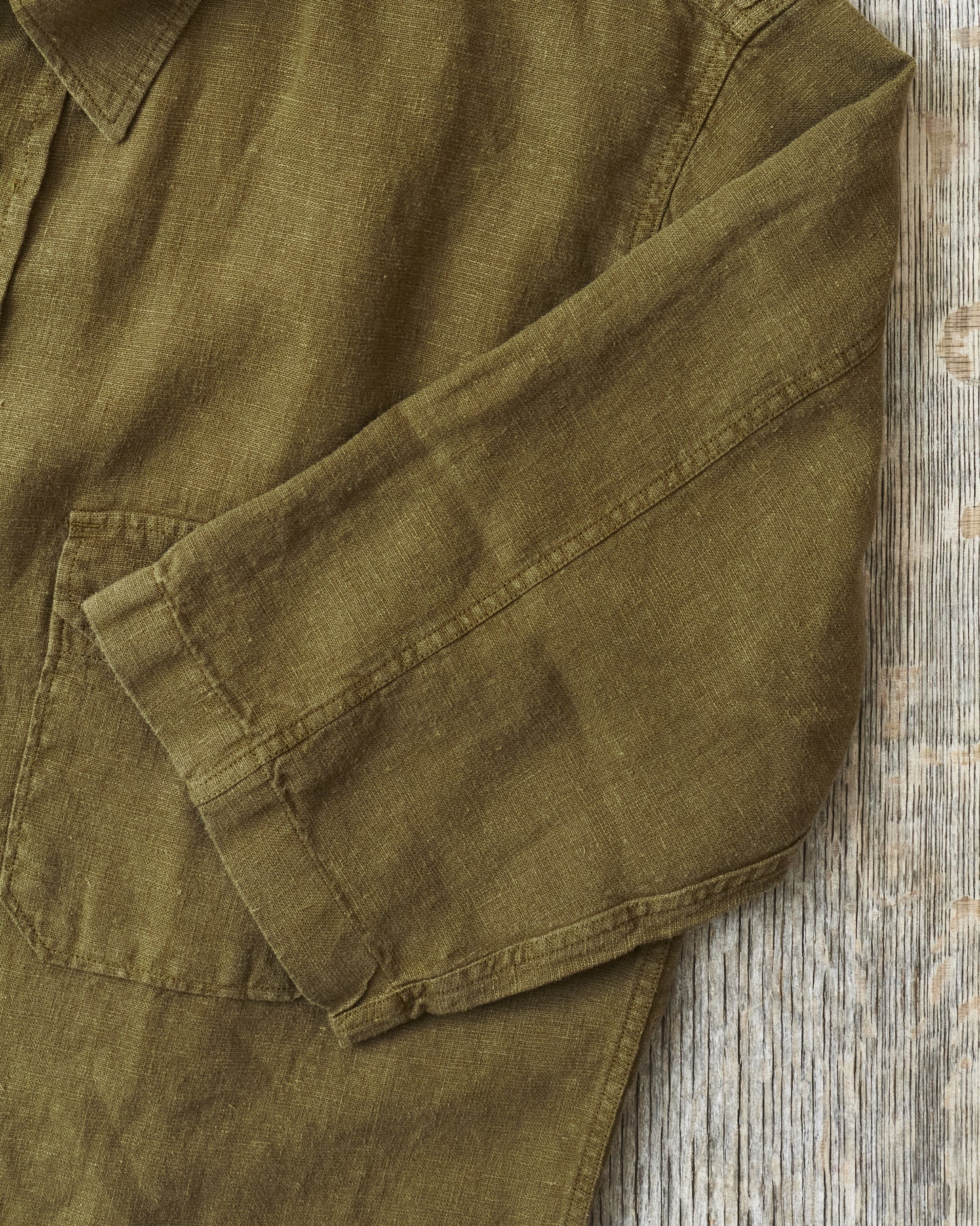 Indigofera Delray Shirt Linen Canvas Military Olive