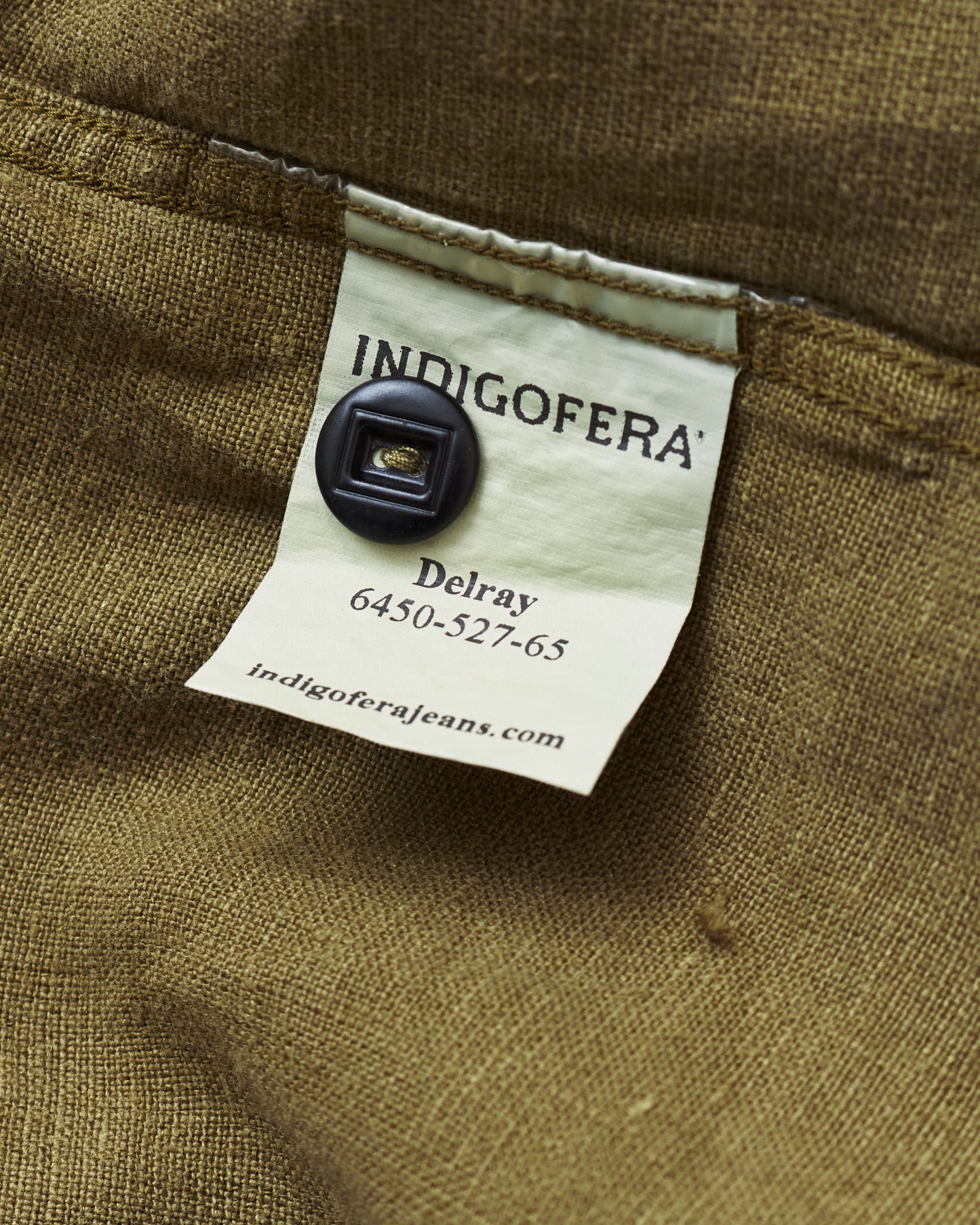 Indigofera Delray Shirt Linen Canvas Military Olive