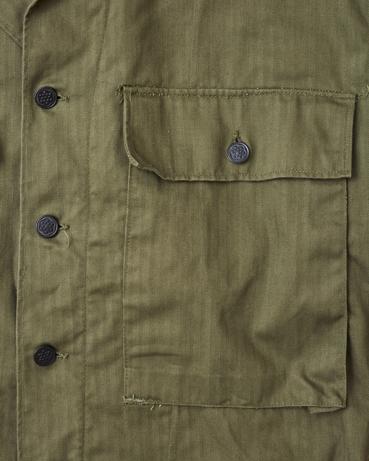 Vintage WW2 US Army HBT 13 Stars Buttons Combat Shirt / Jacket Size 36R