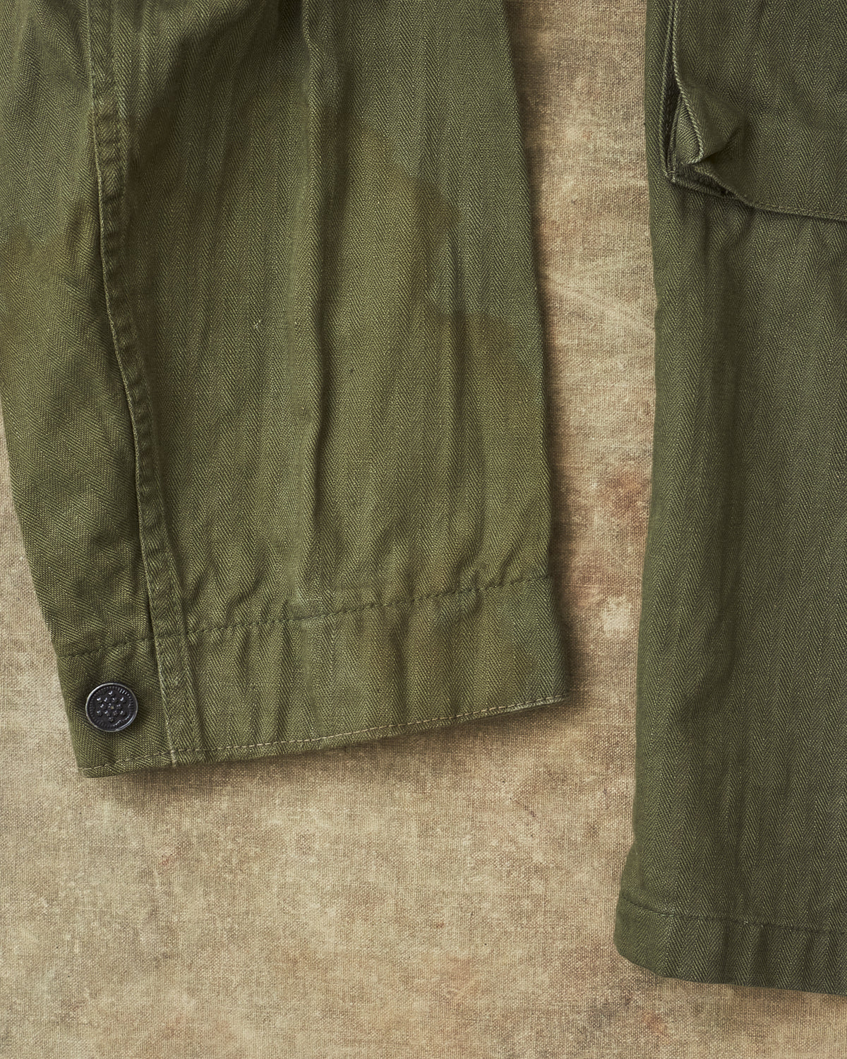 Vintage WW2 US Army HBT 13 Stars Buttons Combat Shirt / Jacket Size 34R