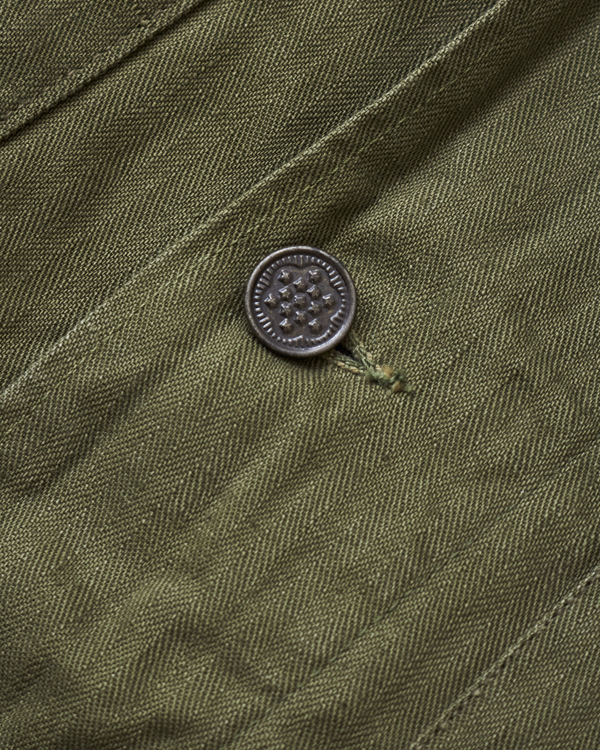 Vintage WW2 US Army HBT 13 Stars Buttons Combat Shirt / Jacket Size 34R