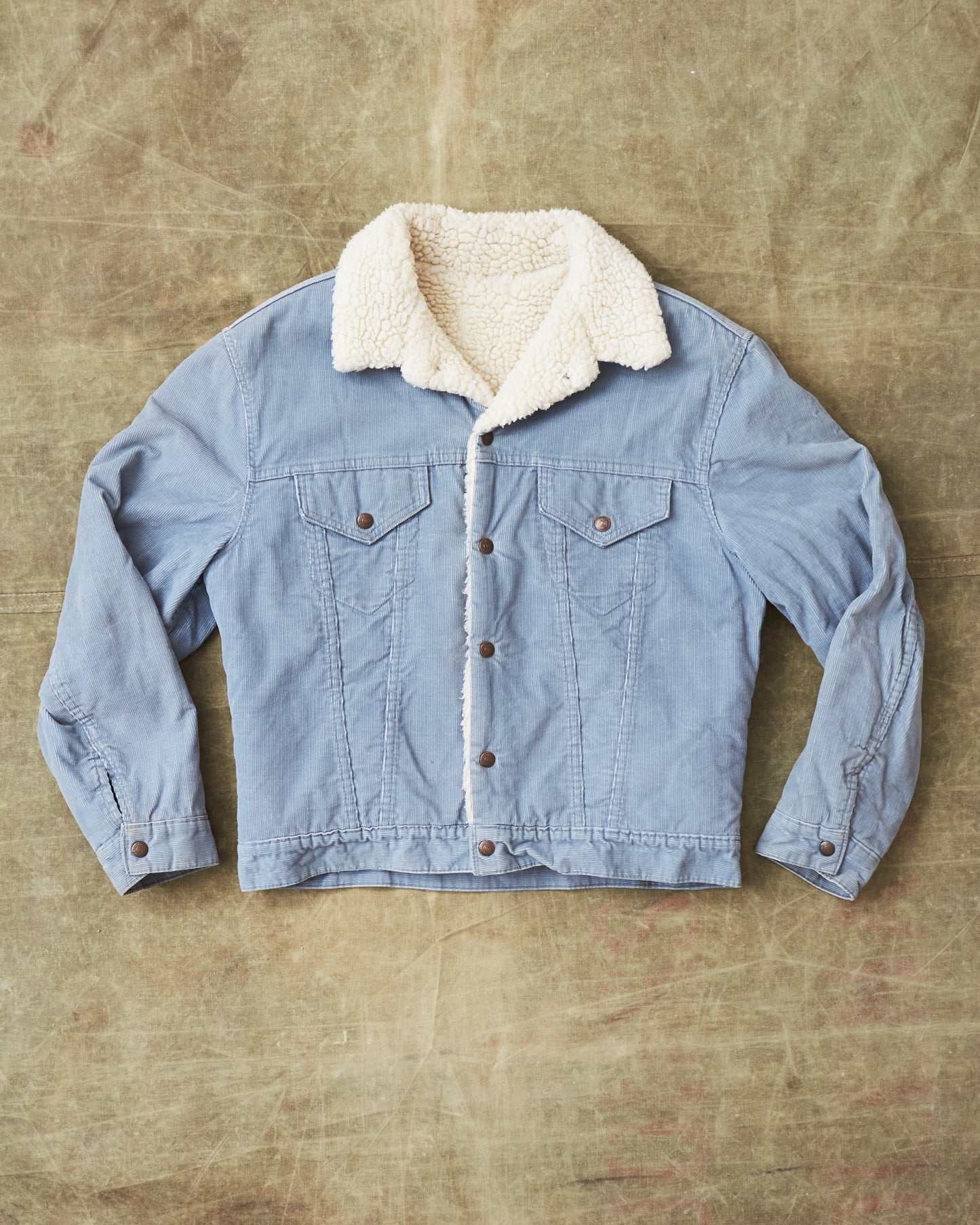 Vintage Levi's Corduroy Sherpa Trucker Jacket Bright Blue Medium