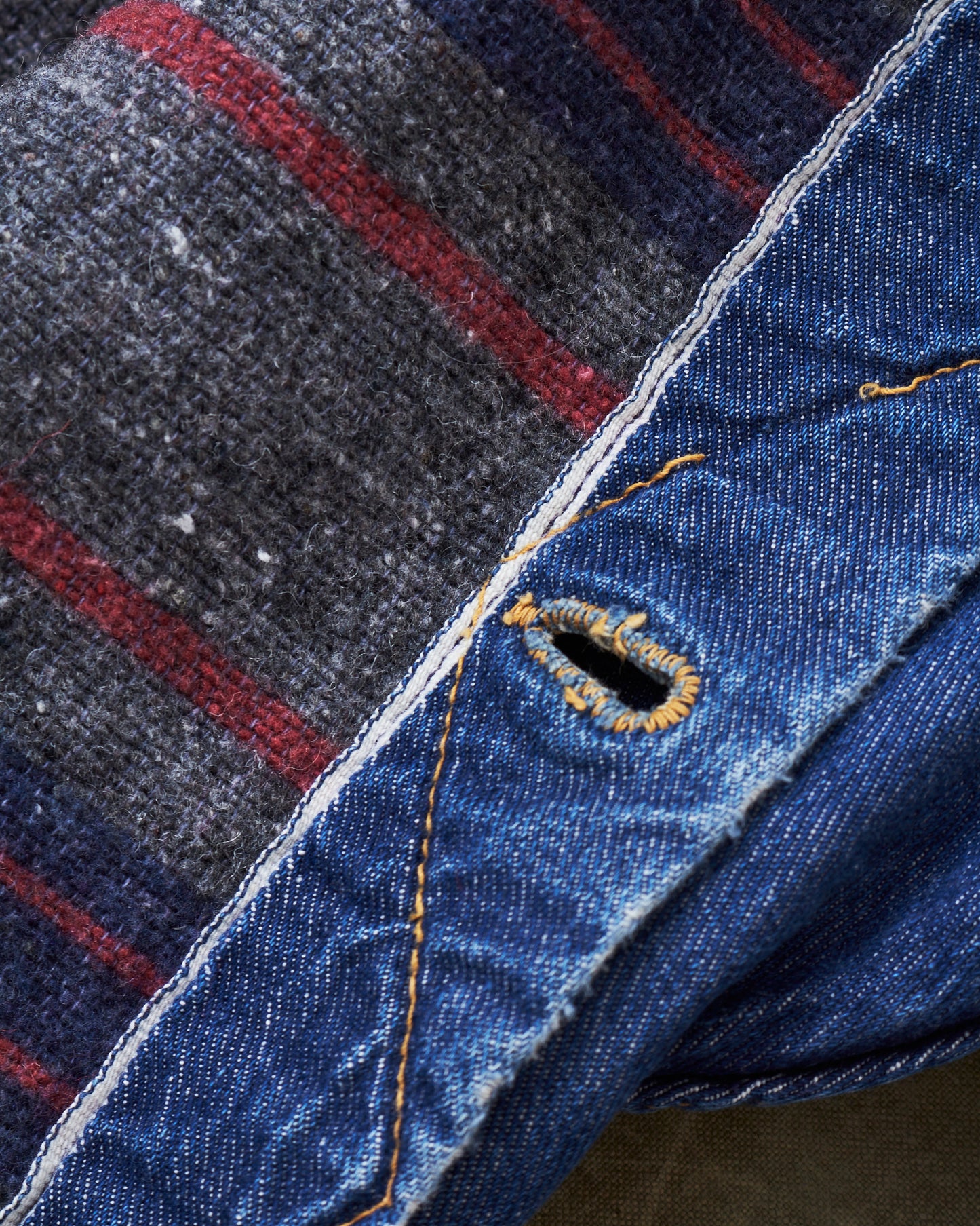 Vintage 60's Wrangler Blue Bell Blanket Lined Denim Jacket Size 42