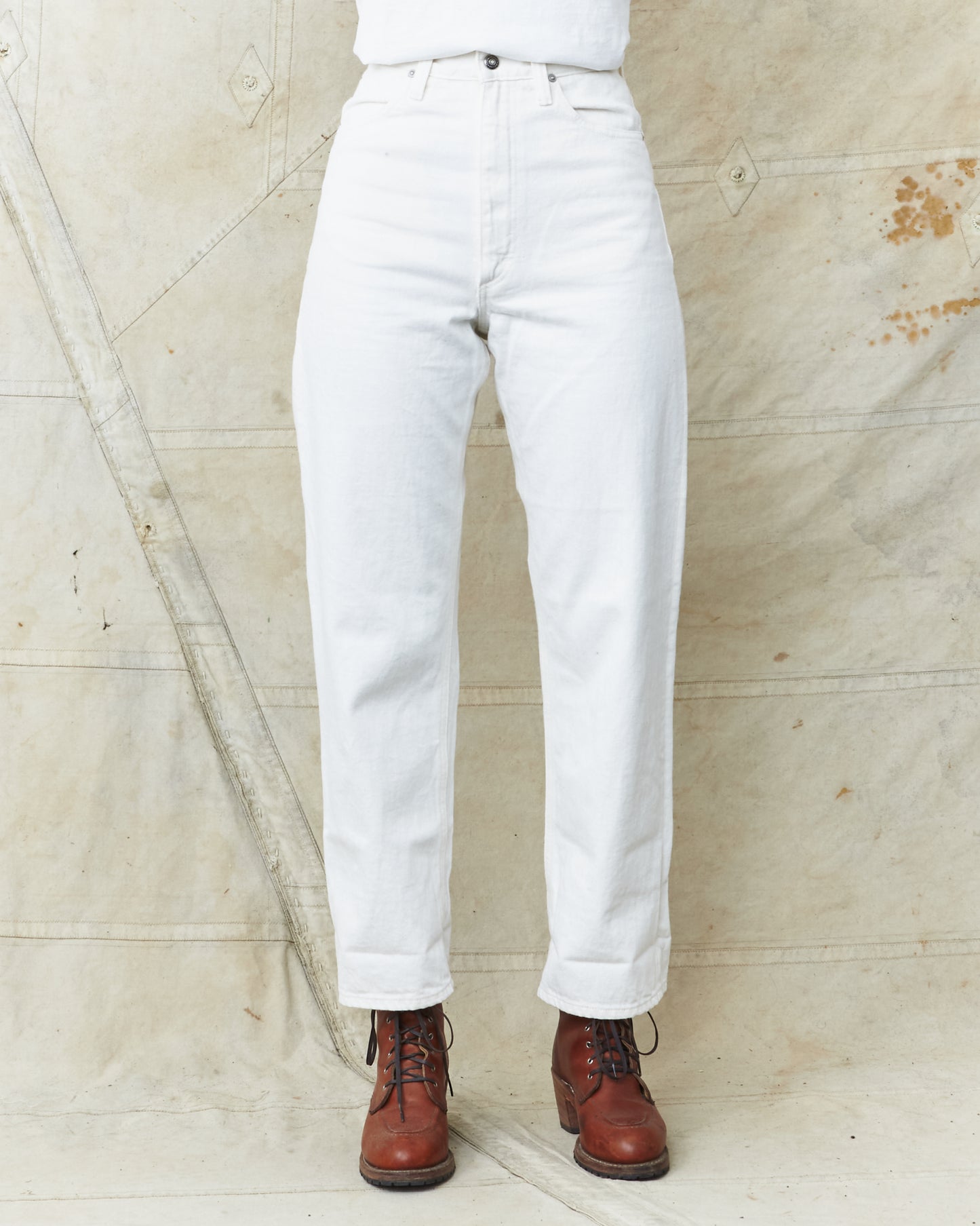 OrSlow Women's Jasmine Curved Seam Jeans White