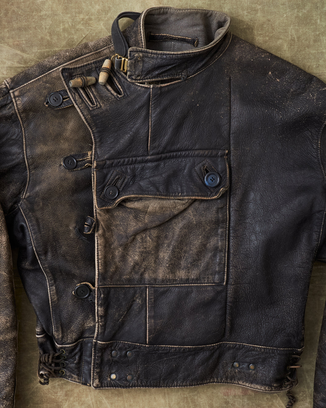 Vintage Swedish Army Dispatch Riders Leather Jacket