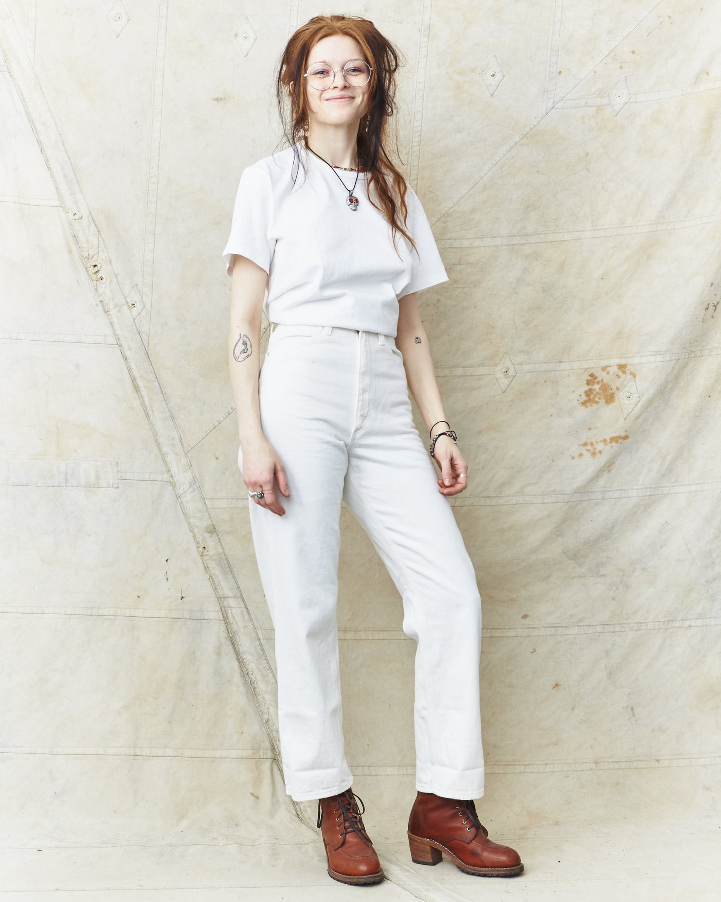 OrSlow Women's Jasmine Curved Seam Jeans White