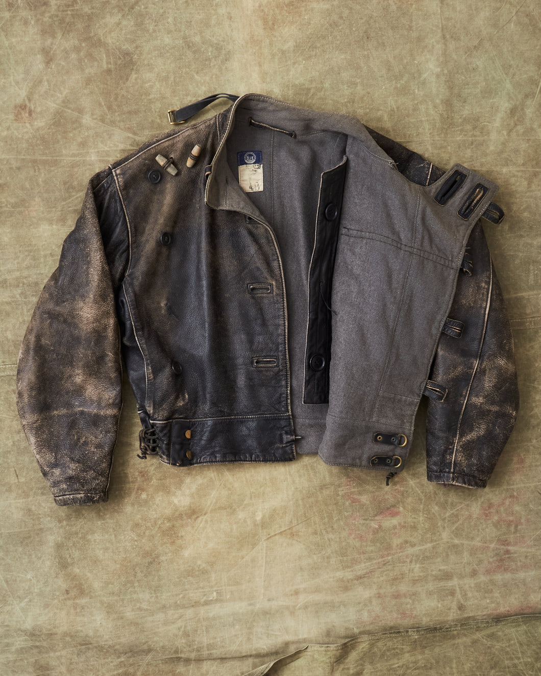 Vintage Swedish Army Dispatch Riders Leather Jacket