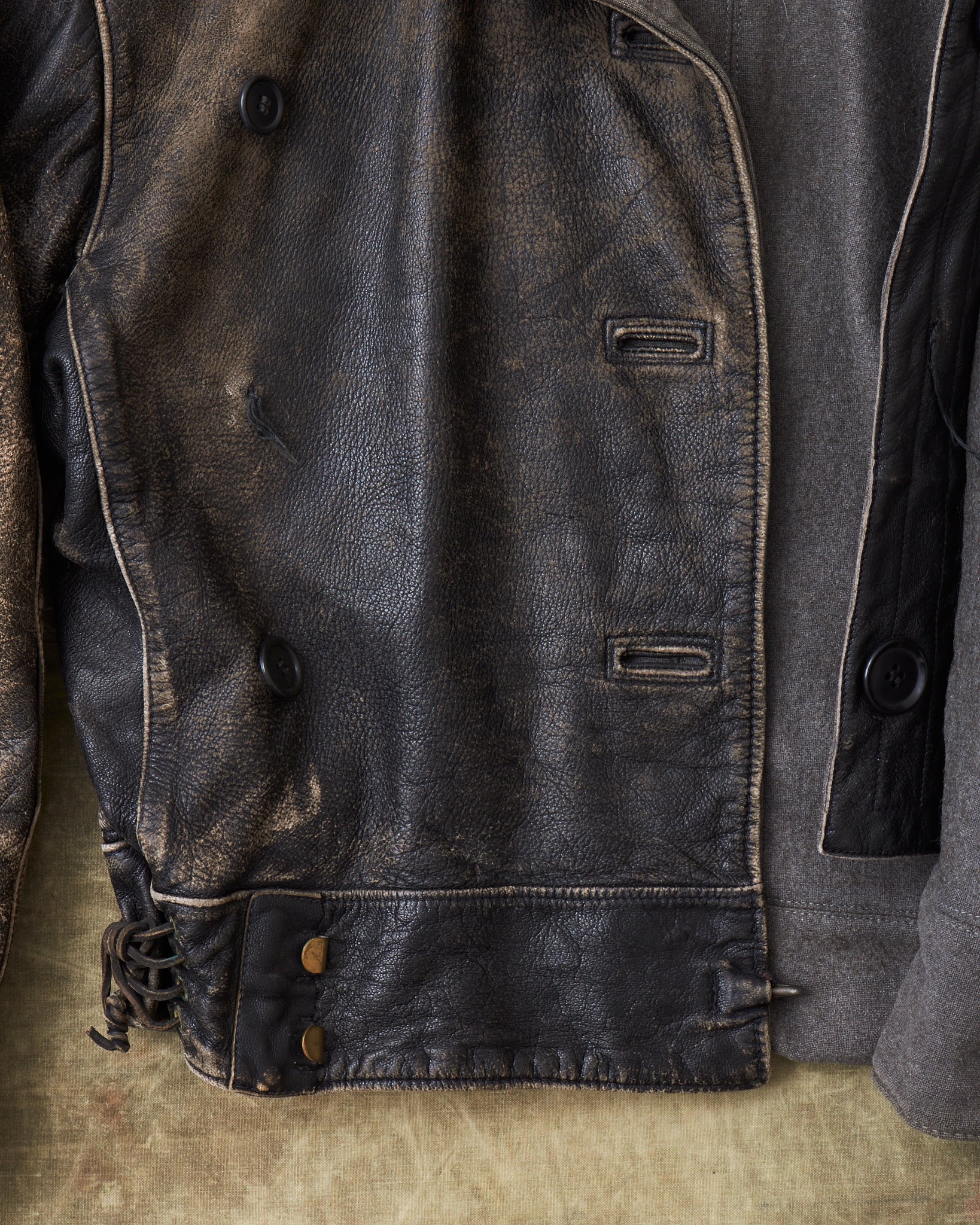 Vintage Swedish Army Dispatch Riders Leather Jacket 