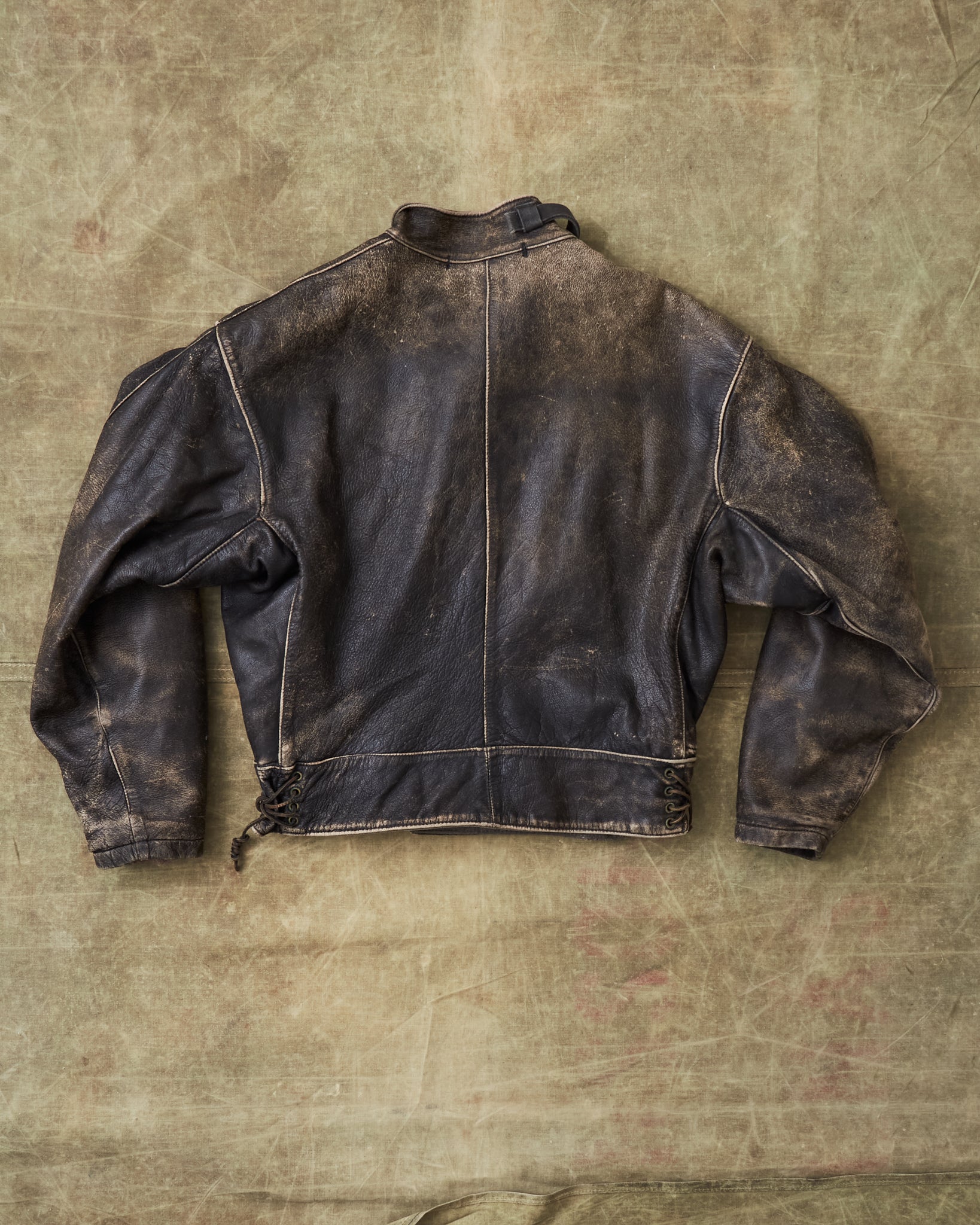 Vintage Swedish Army Dispatch Riders Leather Jacket 