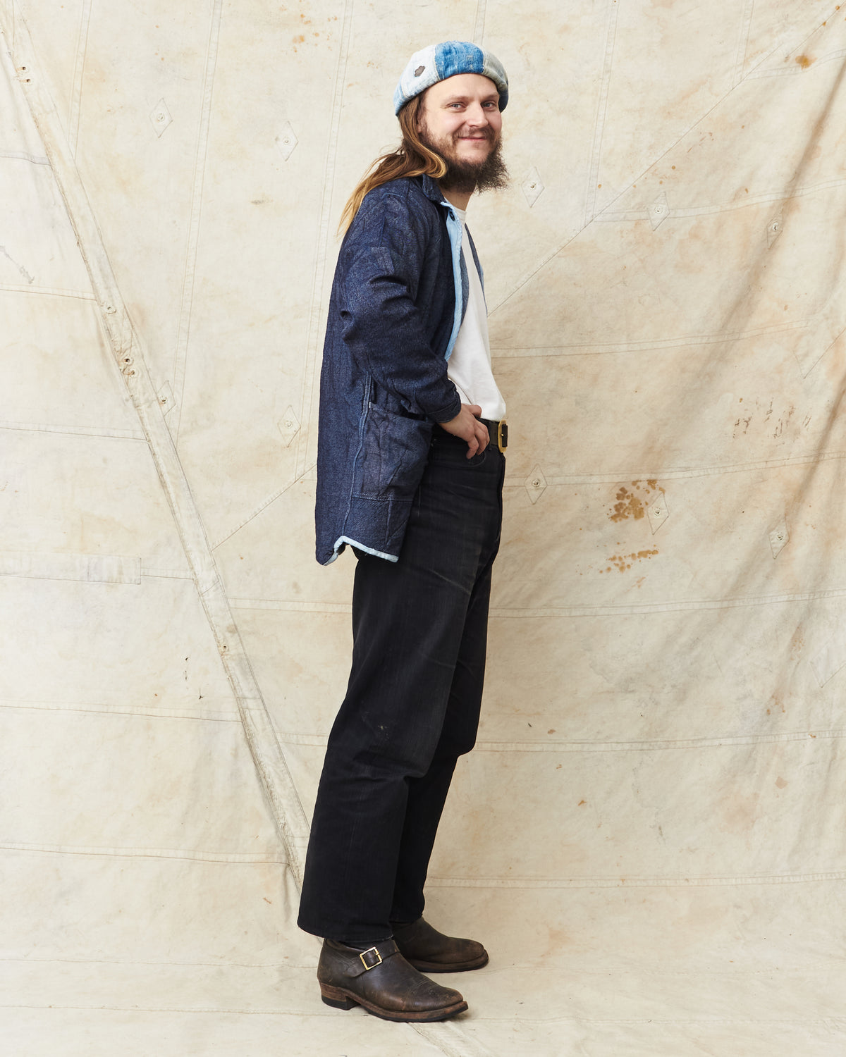 Tender 464 Webbing Fly Shirt Saddened Wattle Dyed 10oz Cross Weave Denim