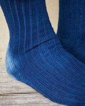 Tender Rib Socks Wool Yarn Achilles' Heel Indigo Dyed