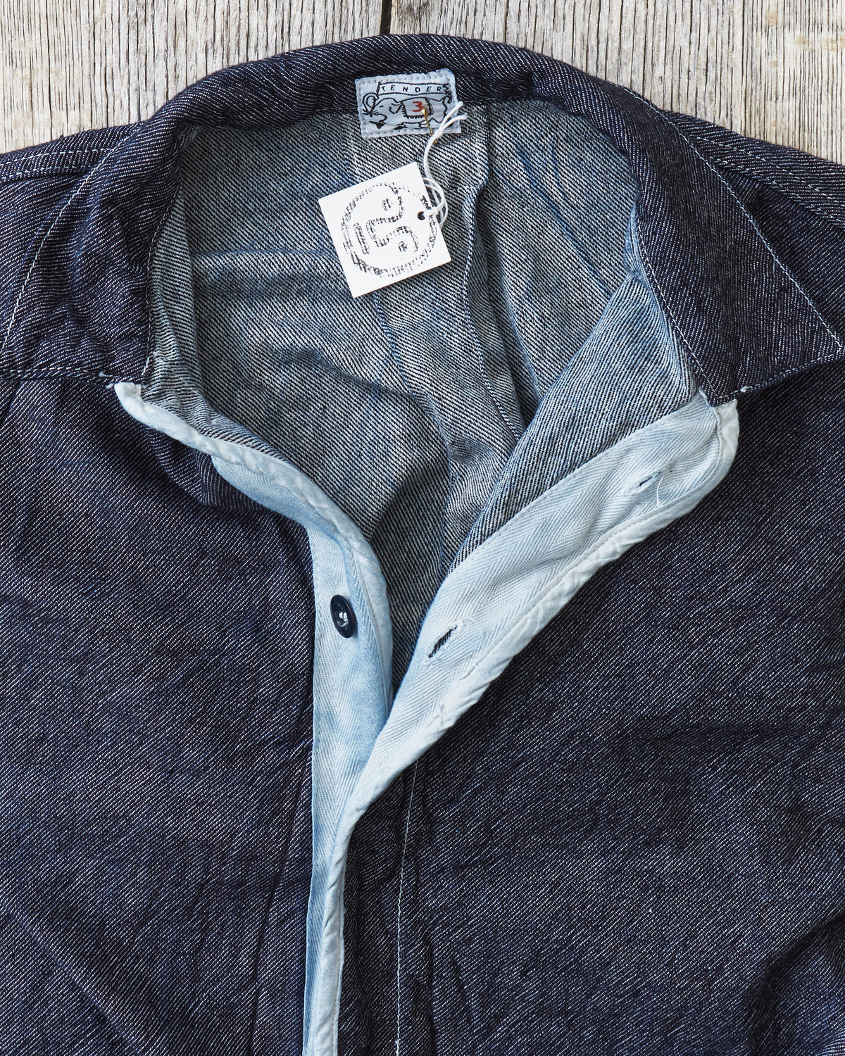 Tender 464 Webbing Fly Shirt Saddened Wattle Dyed 10oz Cross Weave Denim