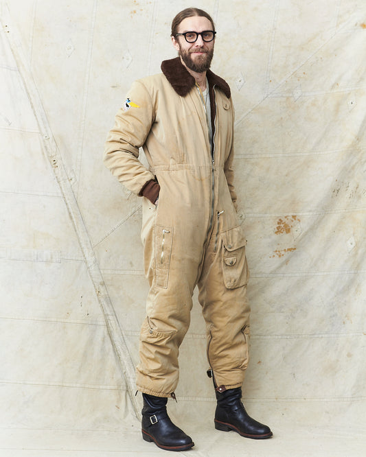 Vintage Swedish Flight Overall Fur Lined Size 2