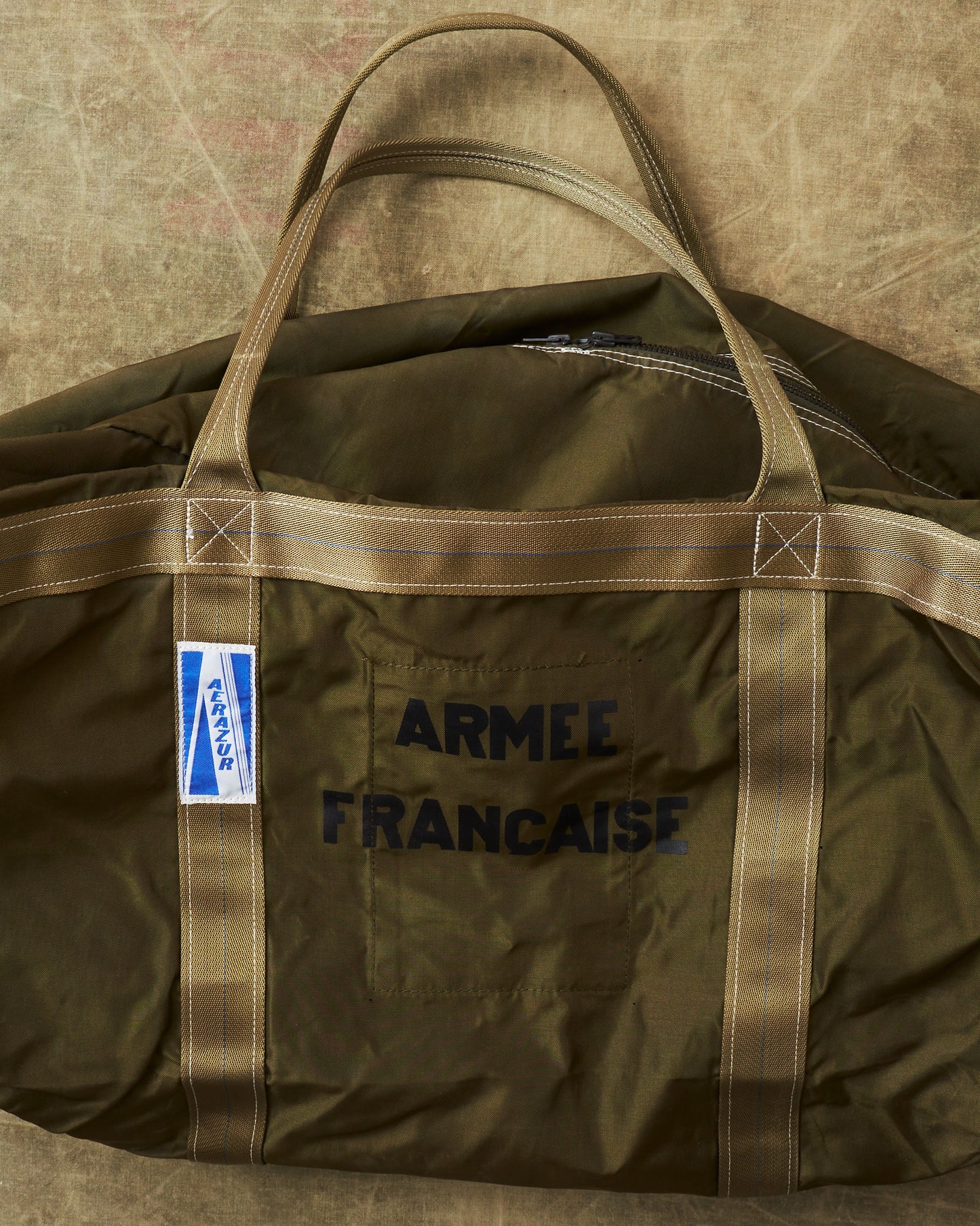 Vintage 1980's French Army Parachute Nylon Duffle Bag