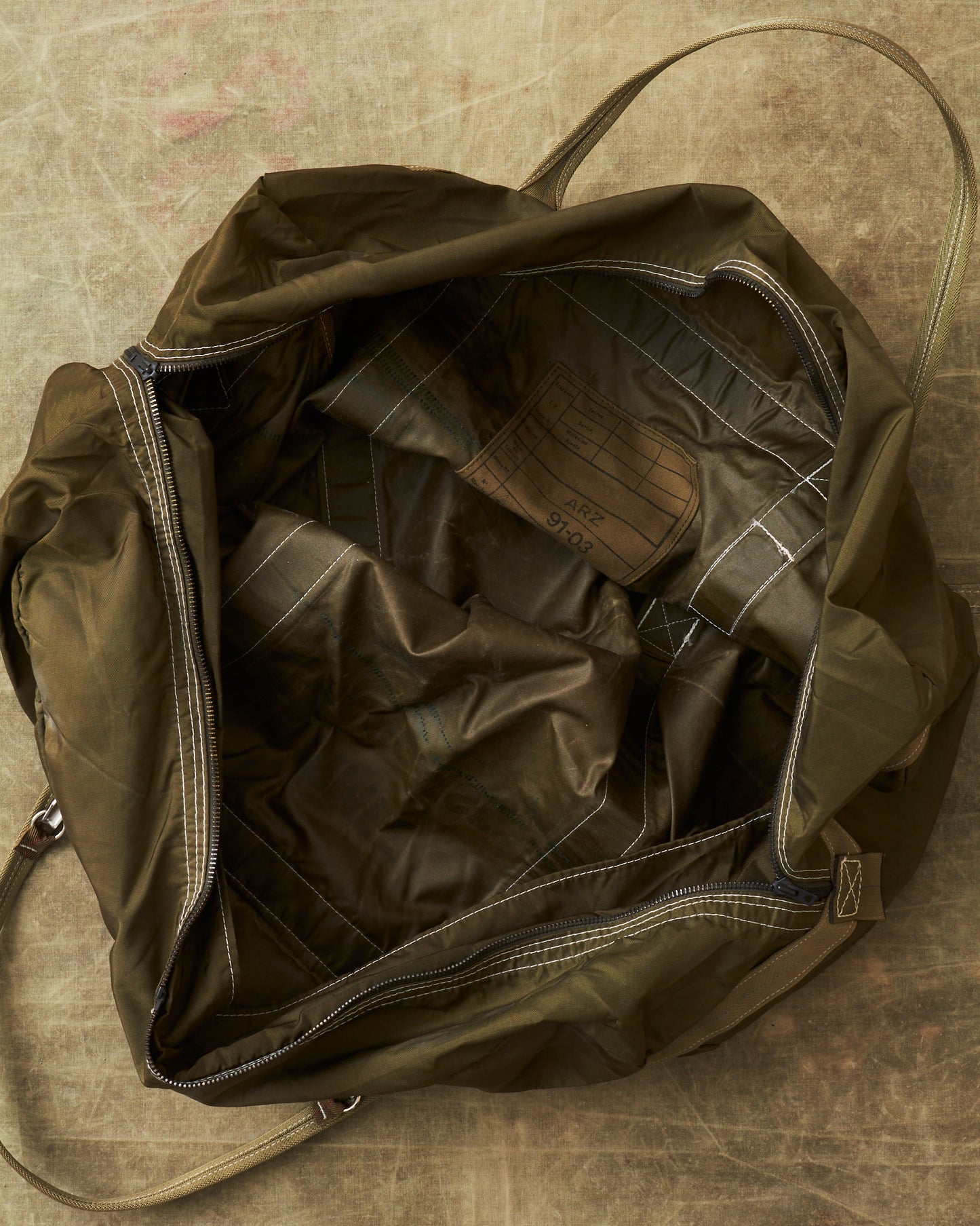 Vintage 1980's French Army Parachute Nylon Duffle Bag