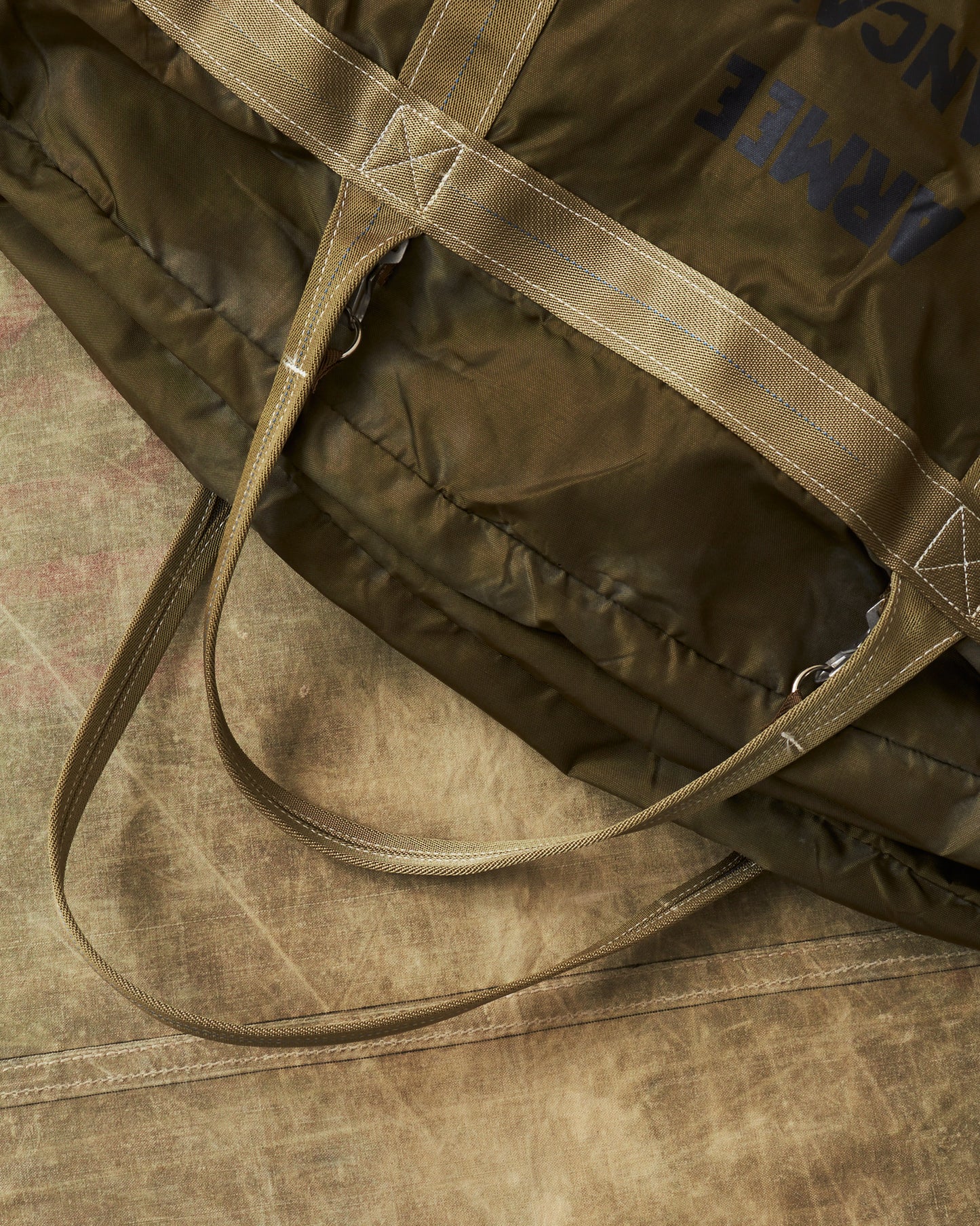 Vintage 1980's French Army Parachute Nylon Duffle Bag