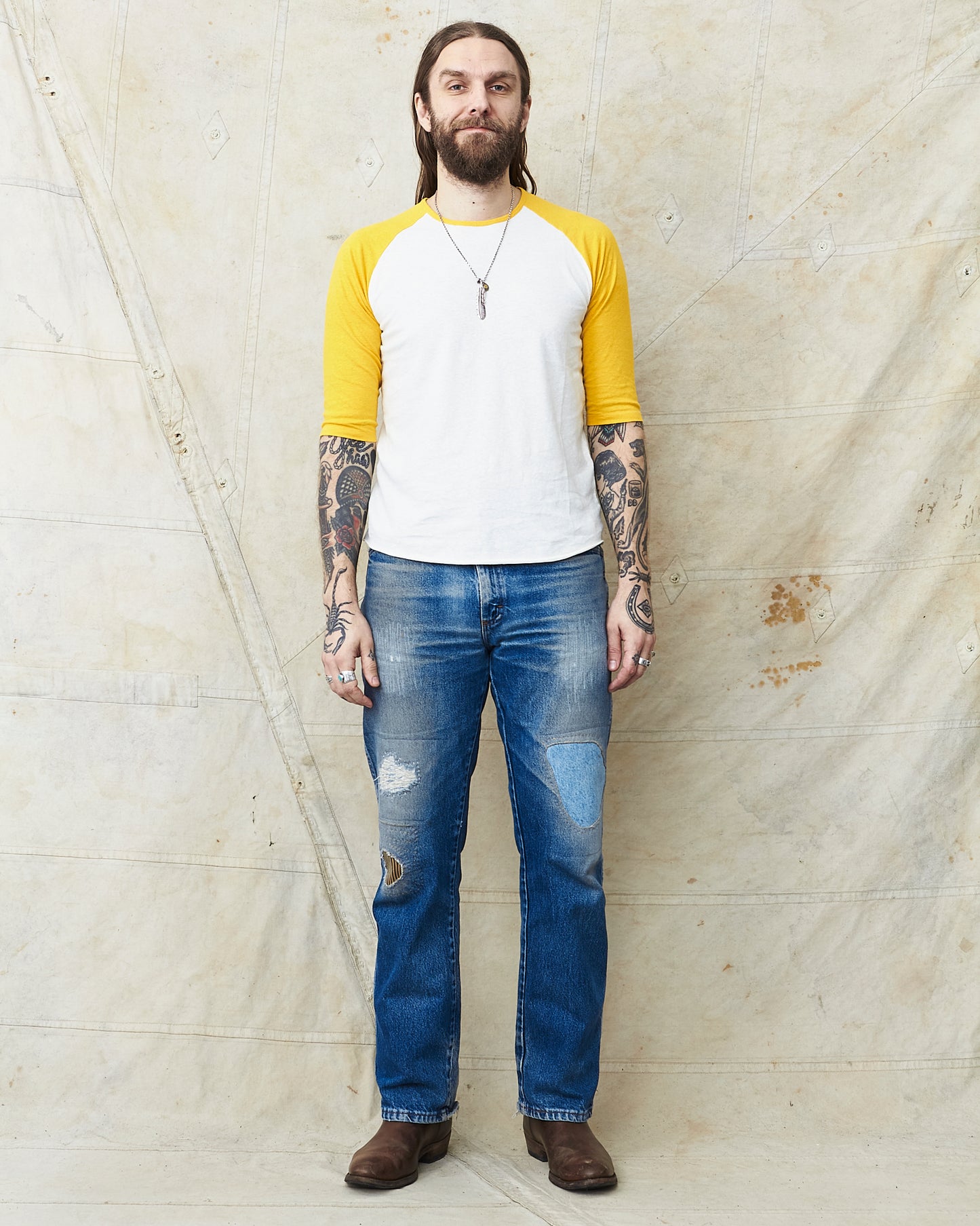 Indigofera Leon Raglan Sweater Hemp / Cotton Cocatoo White / Yellow