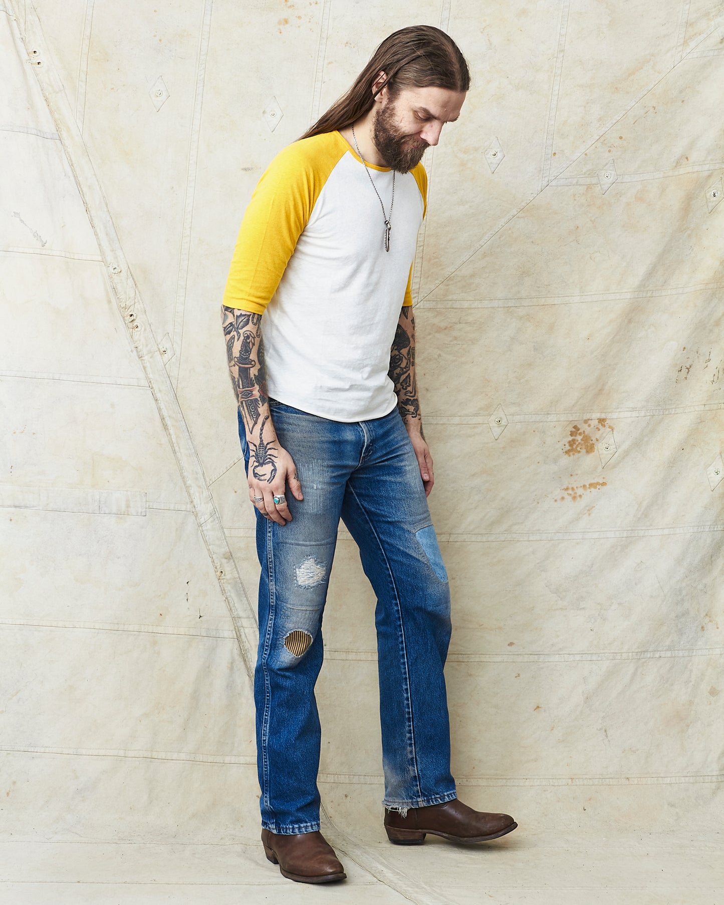 Indigofera Leon Raglan Sweater Hemp / Cotton Cocatoo White / Yellow