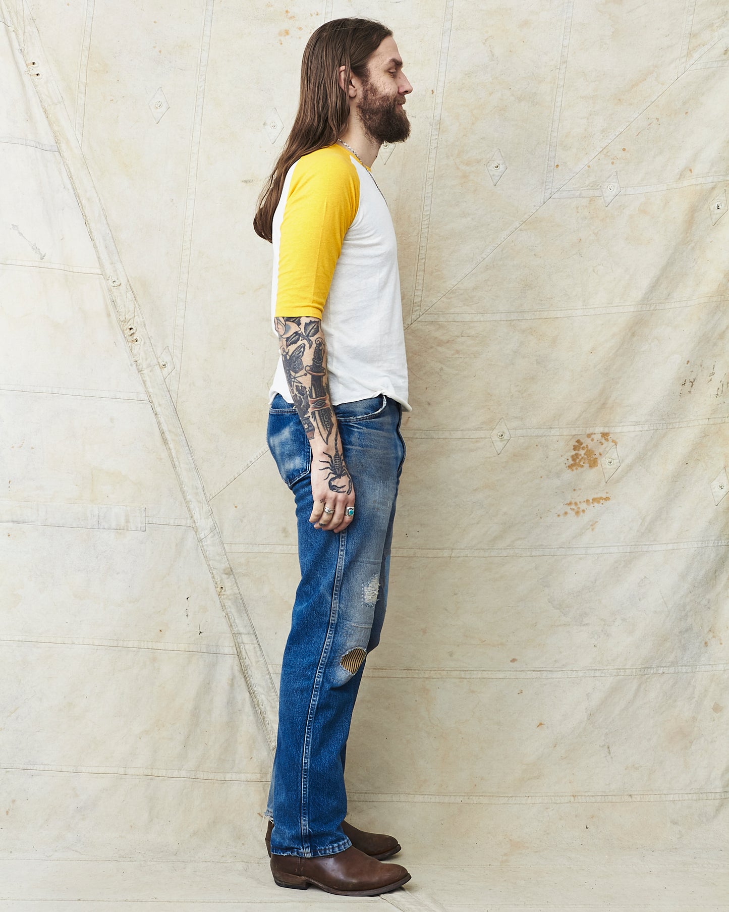 Indigofera Leon Raglan Sweater Hemp / Cotton Cocatoo White / Yellow